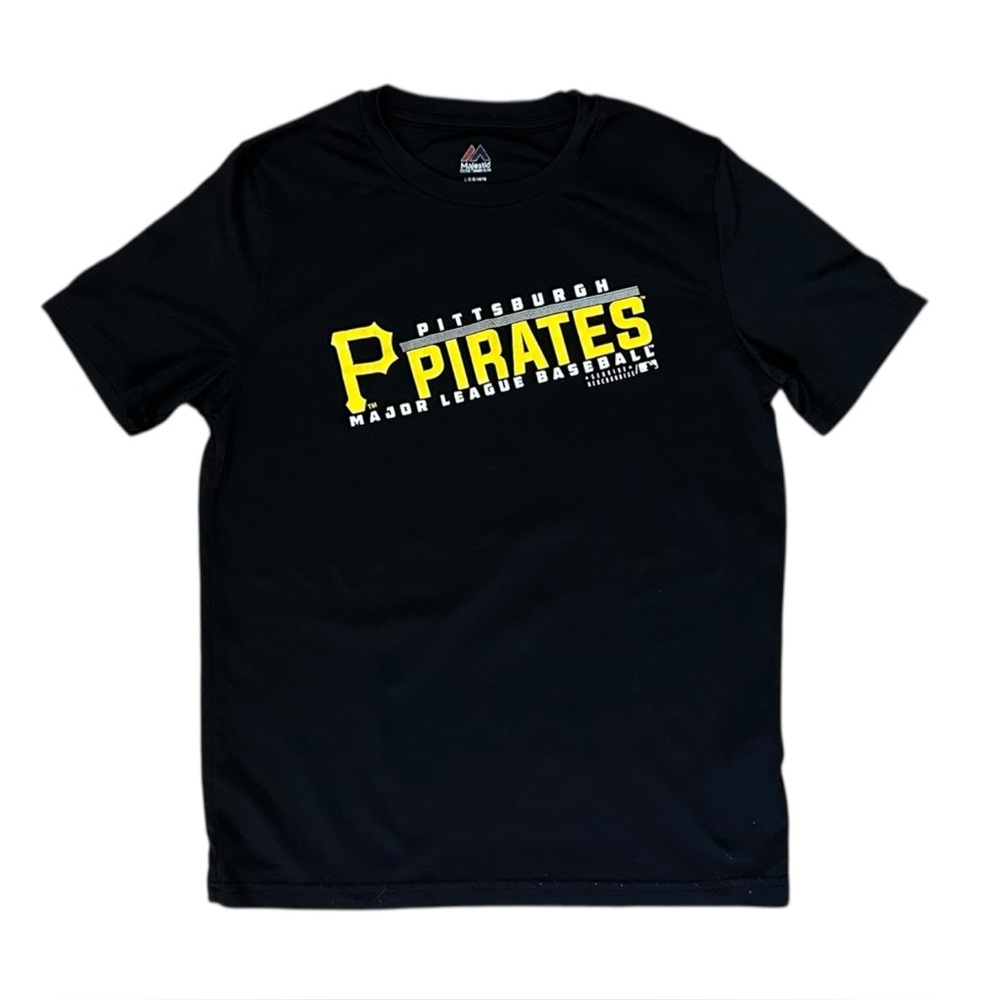 Pittsburgh Pirates Youth T Shirt Large 14/16 Black Graphic MLB Jolly Roger